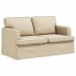 vidaXL Καναπές Κρεμ 144 x 80 x 85 εκ ύφασμα