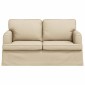 vidaXL Καναπές Κρεμ 144 x 80 x 85 εκ ύφασμα