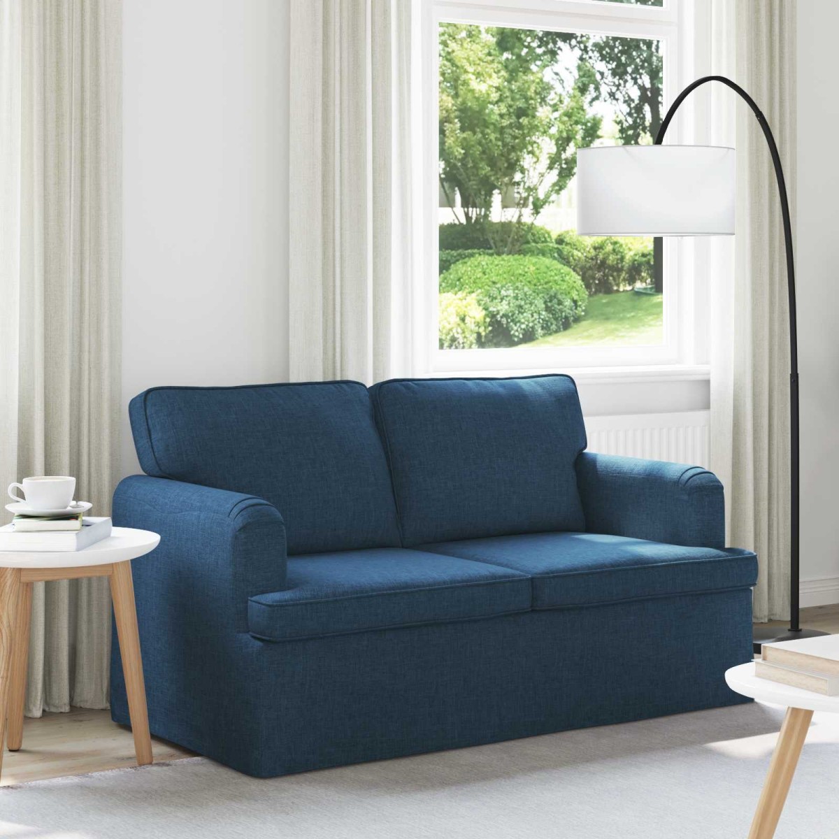 vidaXL Καναπές Μπλε 144 x 80 x 85 εκ ύφασμα