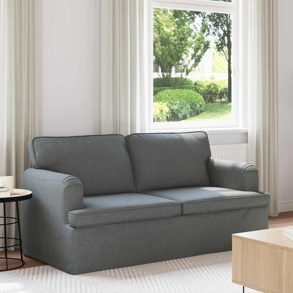 vidaXL Καναπές Σκούρο Γκρι 162 x 80 x 85 εκ ύφασμα