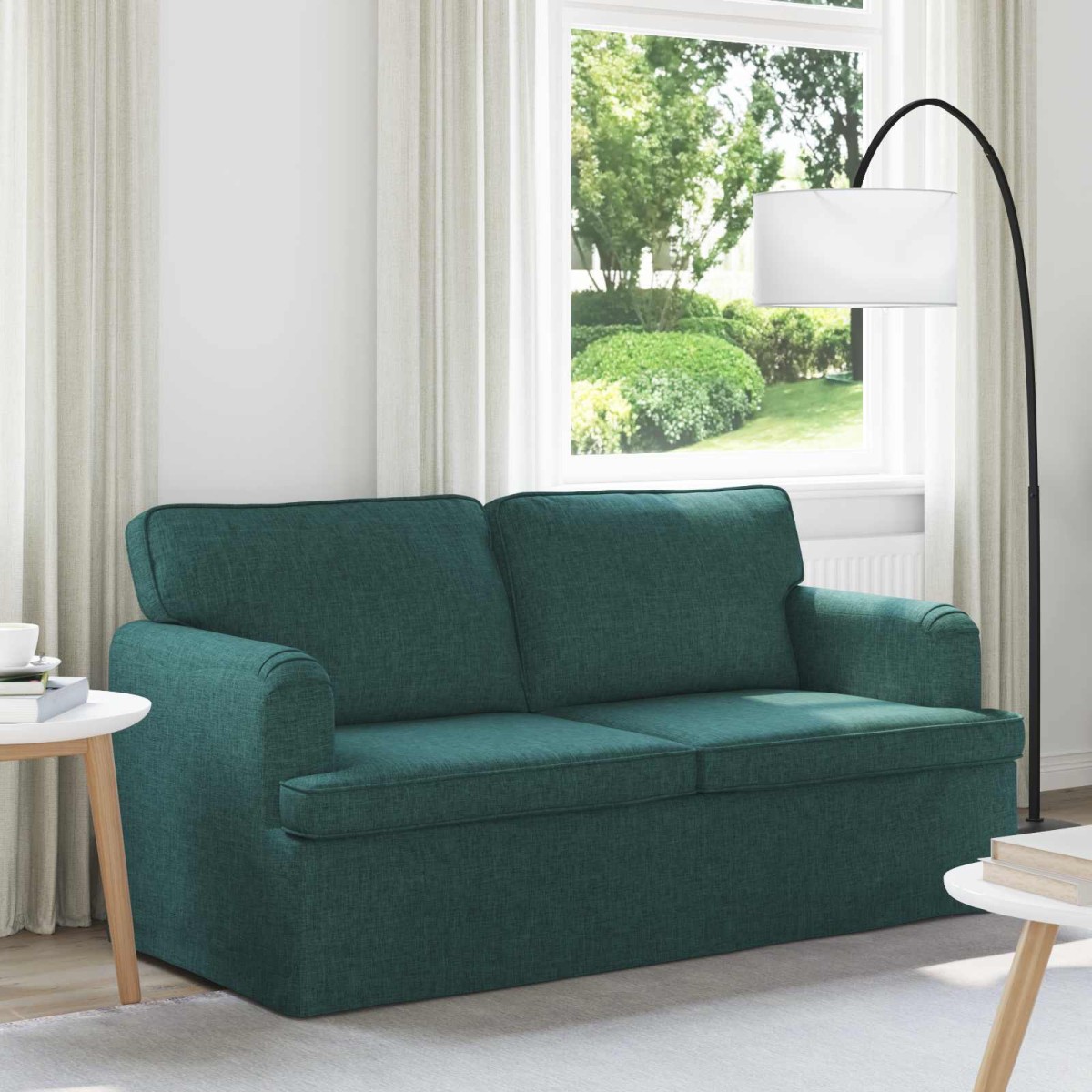 vidaXL Καναπές Σκούρο Πράσινο 162 x 80 x 85 εκ ύφασμα
