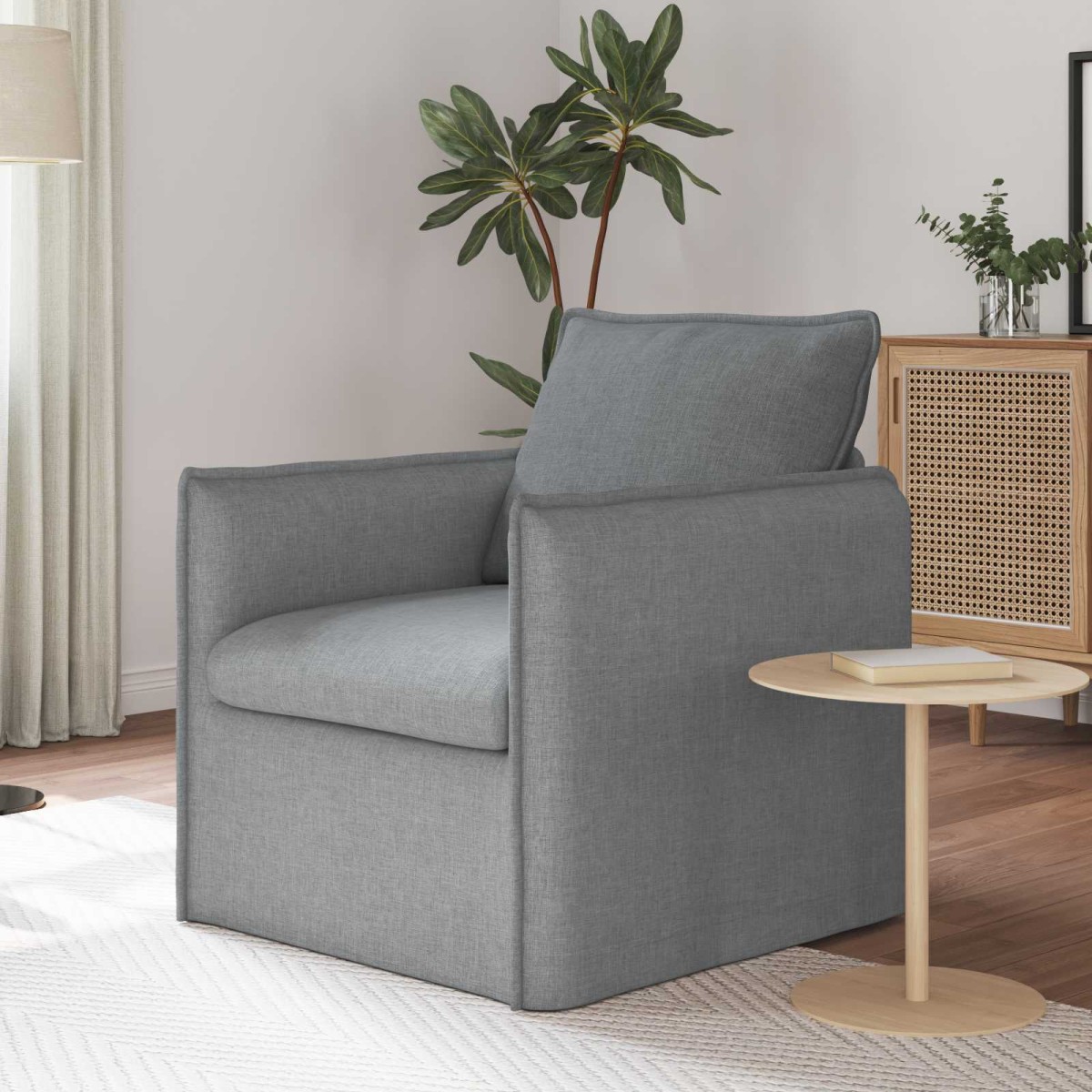 vidaXL Καναπές Ανοιχτό γκρι 75 x 82 x 85 εκ ύφασμα