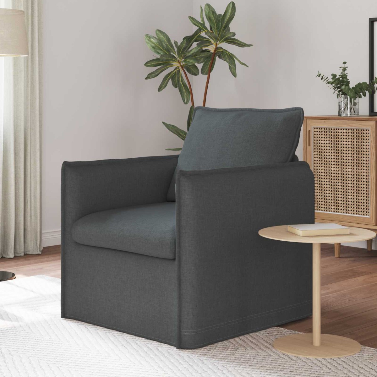 vidaXL Καναπές Σκούρο Γκρι 75 x 82 x 85 εκ ύφασμα