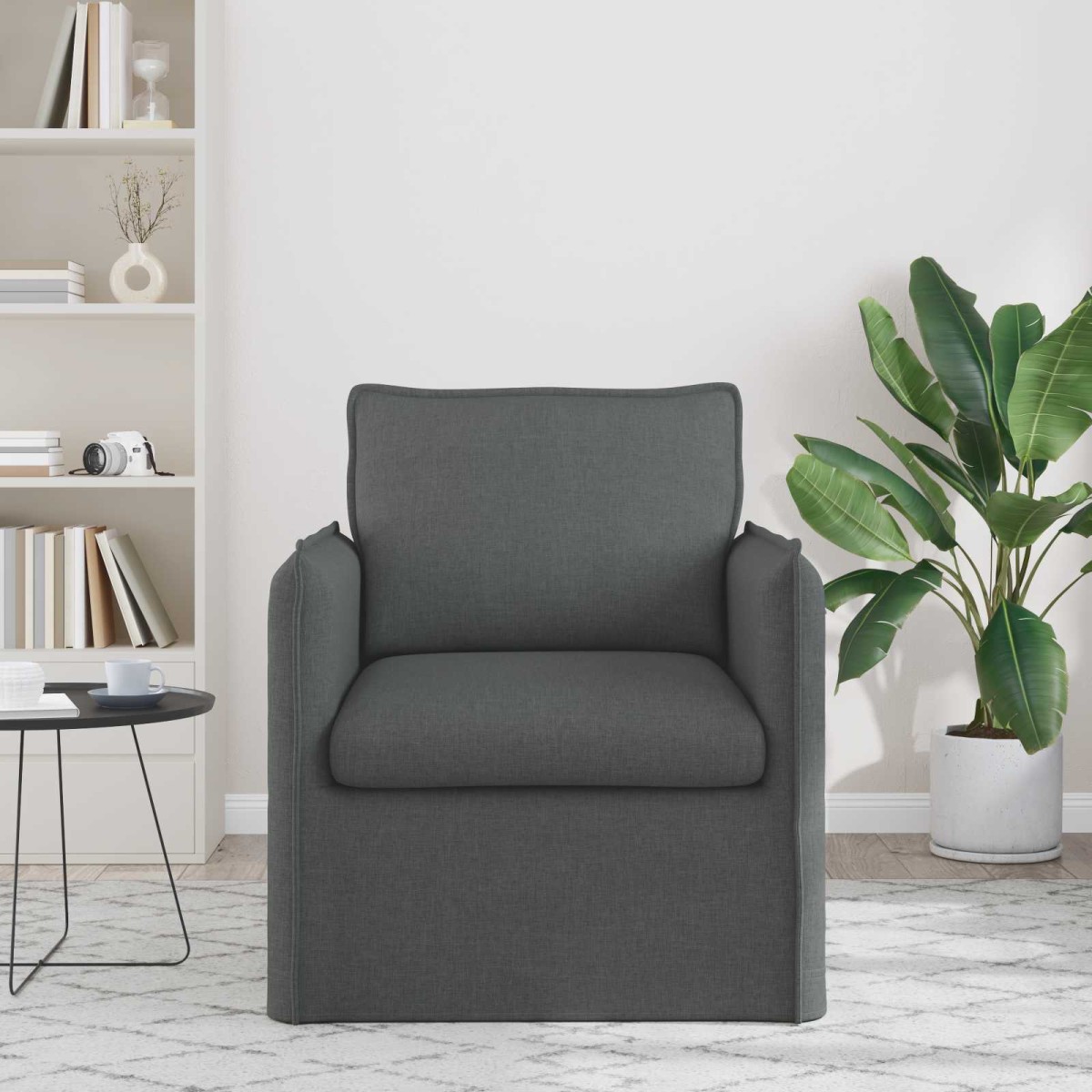 vidaXL Καναπές Σκούρο Γκρι 75 x 82 x 85 εκ ύφασμα