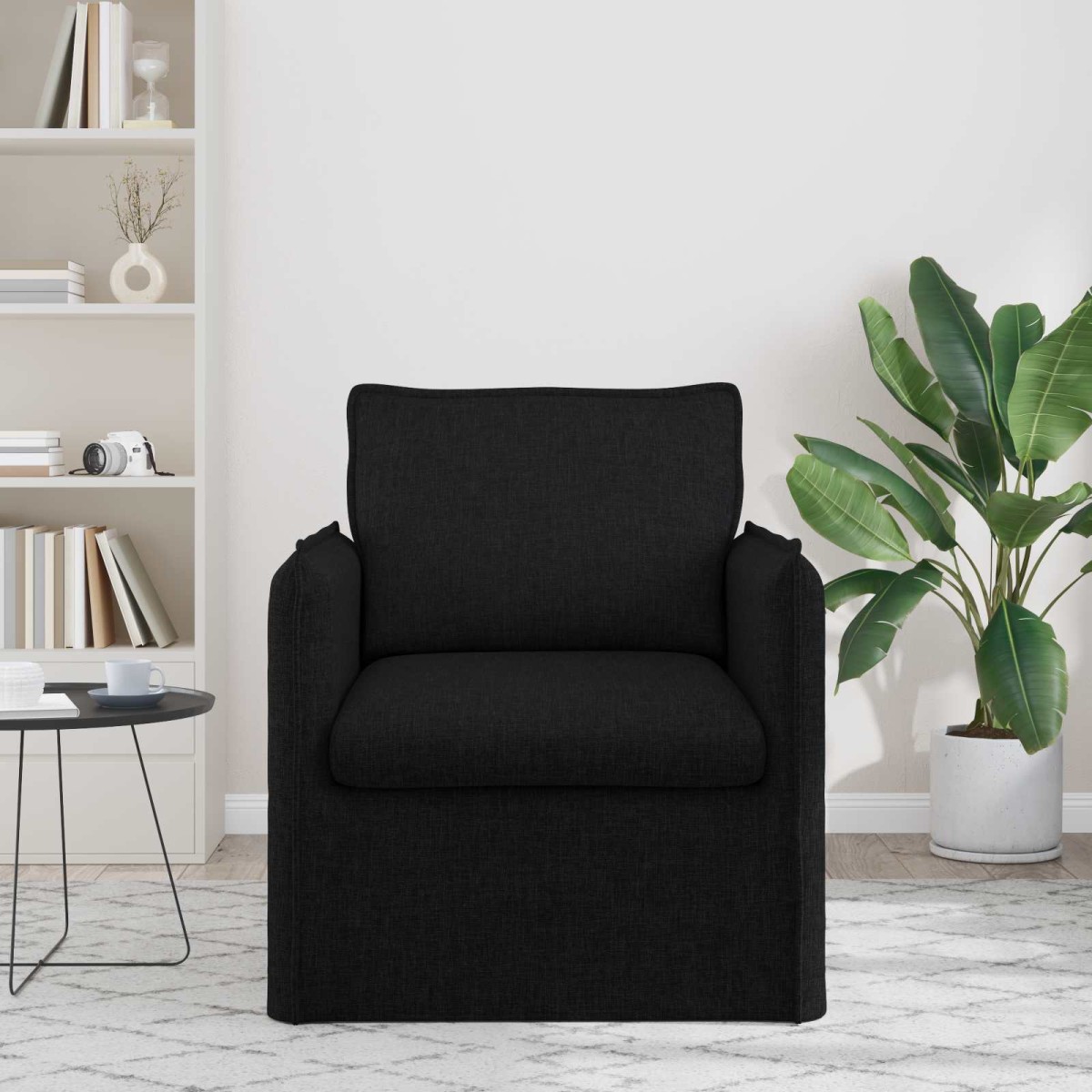 vidaXL Καναπές Μαύρο 75 x 82 x 85 εκ ύφασμα