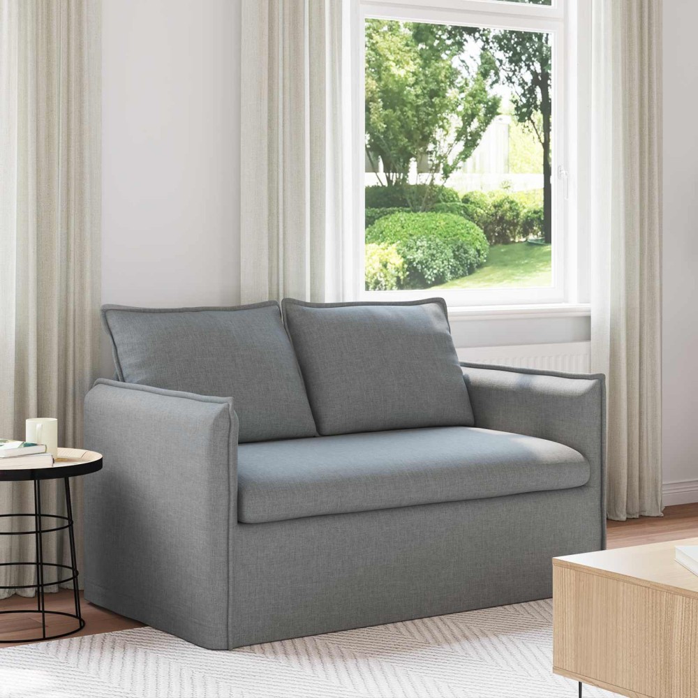vidaXL Καναπές Ανοιχτό γκρι 136 x 82 x 85 εκ ύφασμα