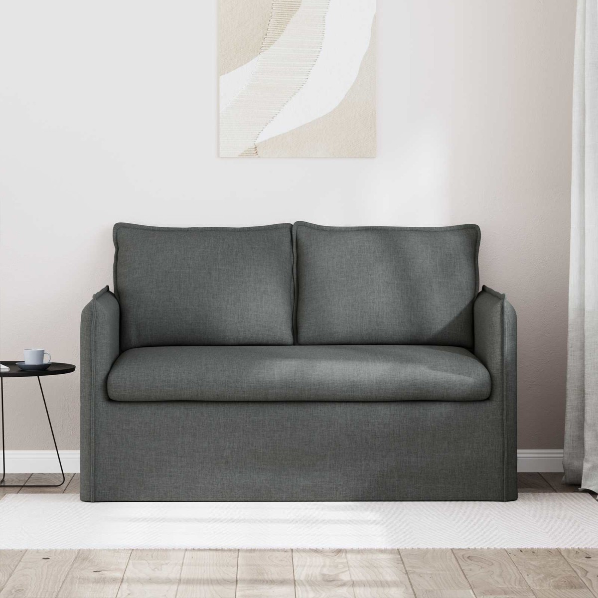 vidaXL Καναπές Σκούρο Γκρι 136 x 82 x 85 εκ ύφασμα