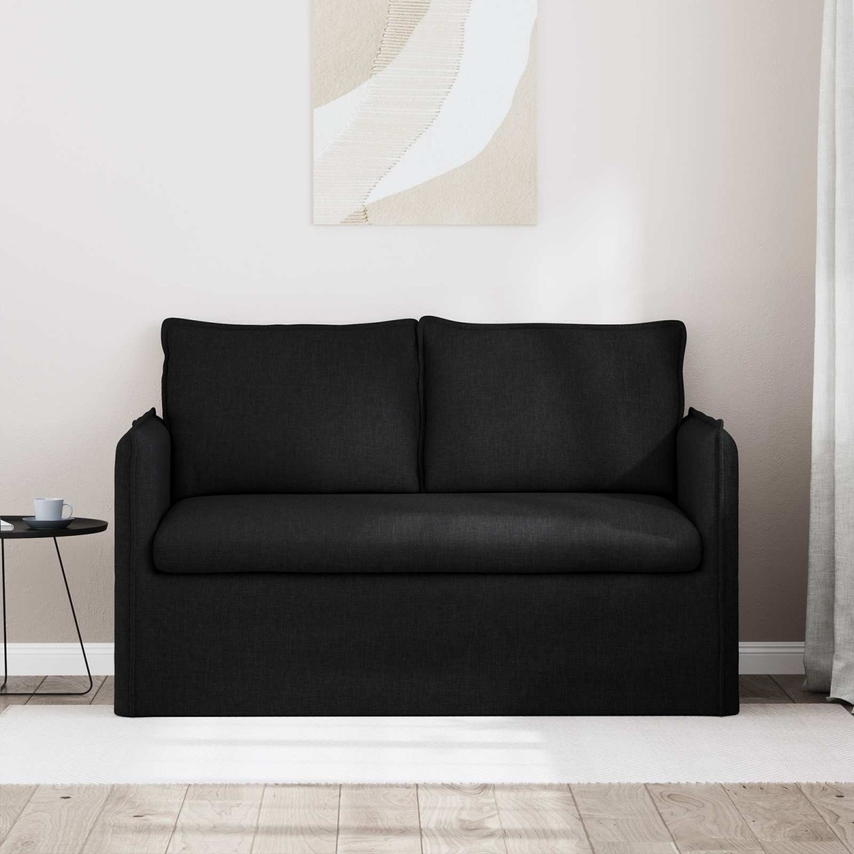 vidaXL Καναπές Μαύρο 136 x 82 x 85 εκ ύφασμα
