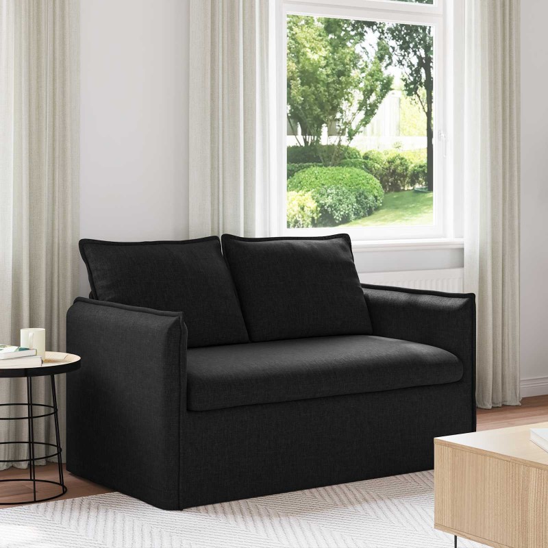 vidaXL Καναπές Μαύρο 136 x 82 x 85 εκ ύφασμα