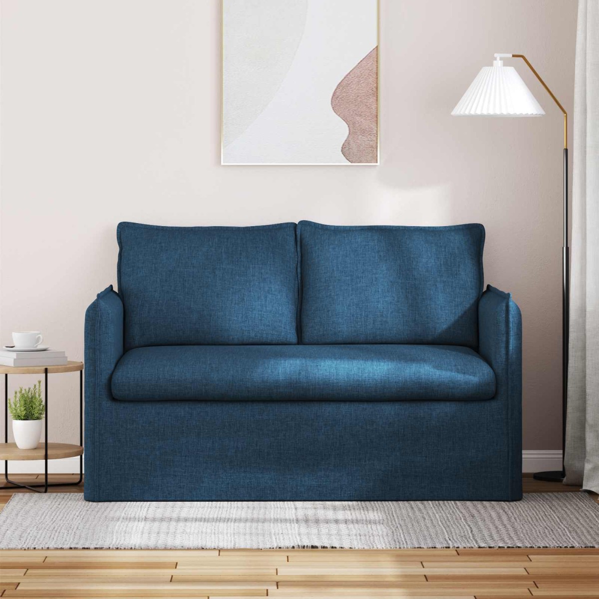 vidaXL Καναπές Μπλε 136 x 82 x 85 εκ ύφασμα