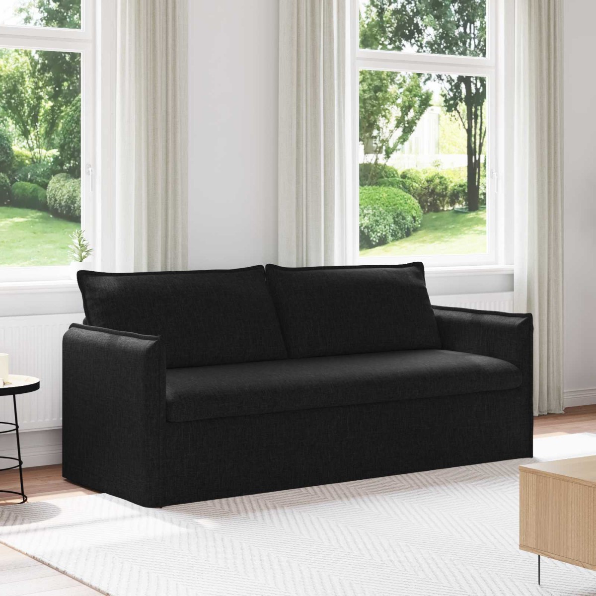 vidaXL Καναπές Μαύρο 196 x 82 x 85 εκ ύφασμα