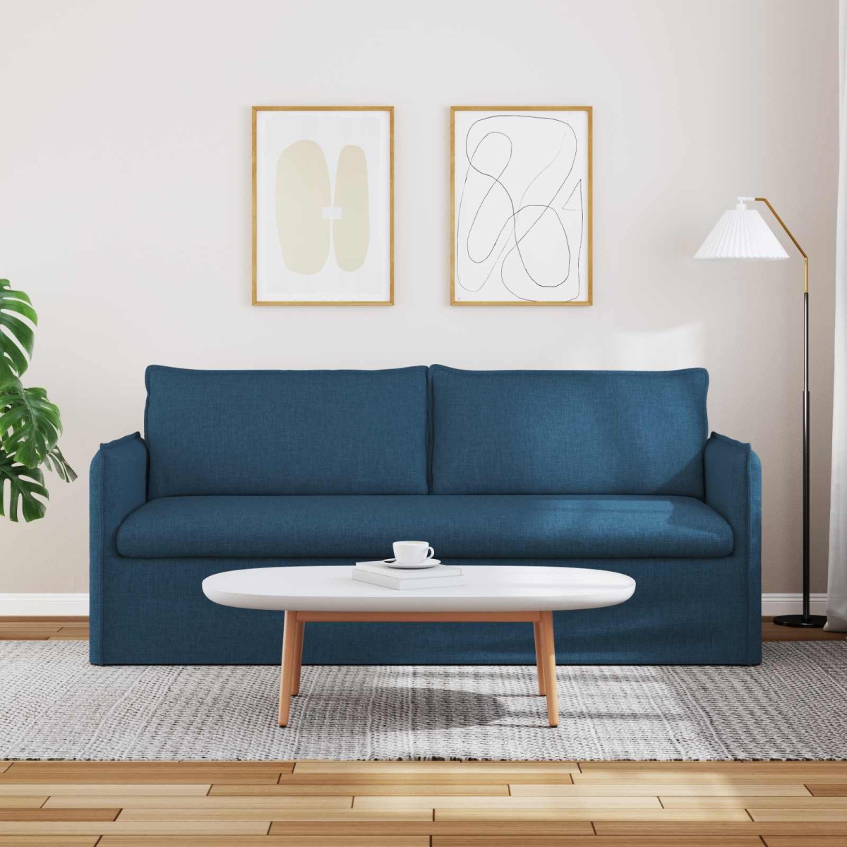 vidaXL Καναπές Μπλε 196 x 82 x 85 εκ ύφασμα
