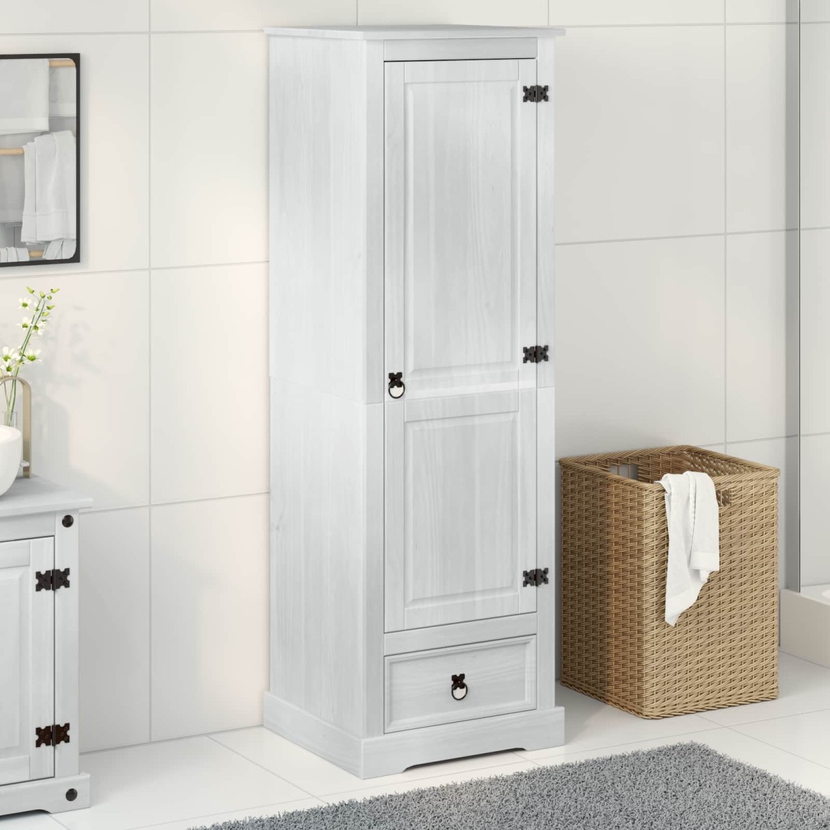 vidaXL Ντουλάπες Λευκό 55 x 50 x 170 εκ. Στερεά ξυλεία πεύκου