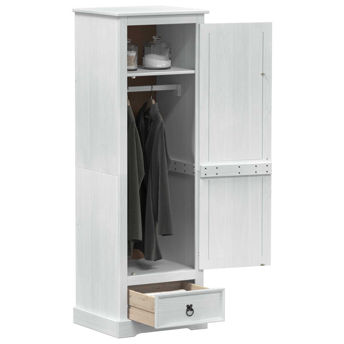 vidaXL Ντουλάπες Λευκό 55 x 50 x 170 εκ. Στερεά ξυλεία πεύκου