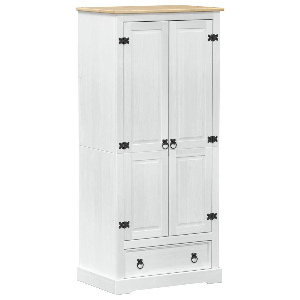 vidaXL Ντουλάπες με ράφι Λευκό 76 x 50 x 170 εκ. Στερεά ξυλεία πεύκου
