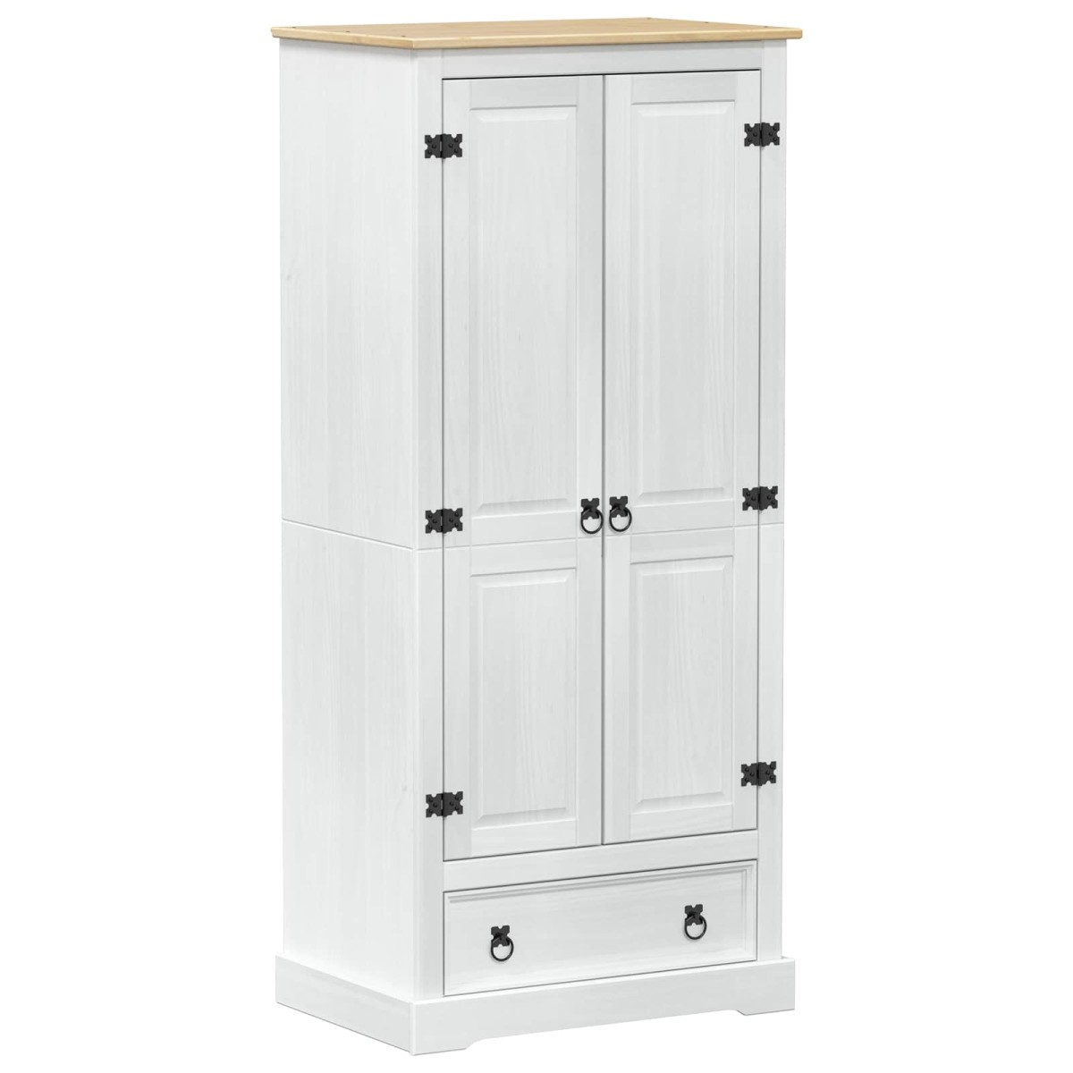 vidaXL Ντουλάπες με ράφι Λευκό 76 x 50 x 170 εκ. Στερεά ξυλεία πεύκου
