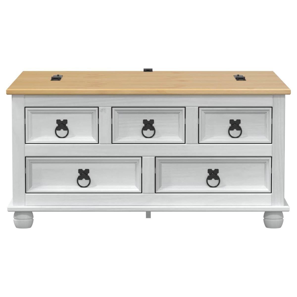 vidaXL storage box με ράφι Λευκό 90 x78 x 45 εκ Στερεά ξυλεία πεύκου