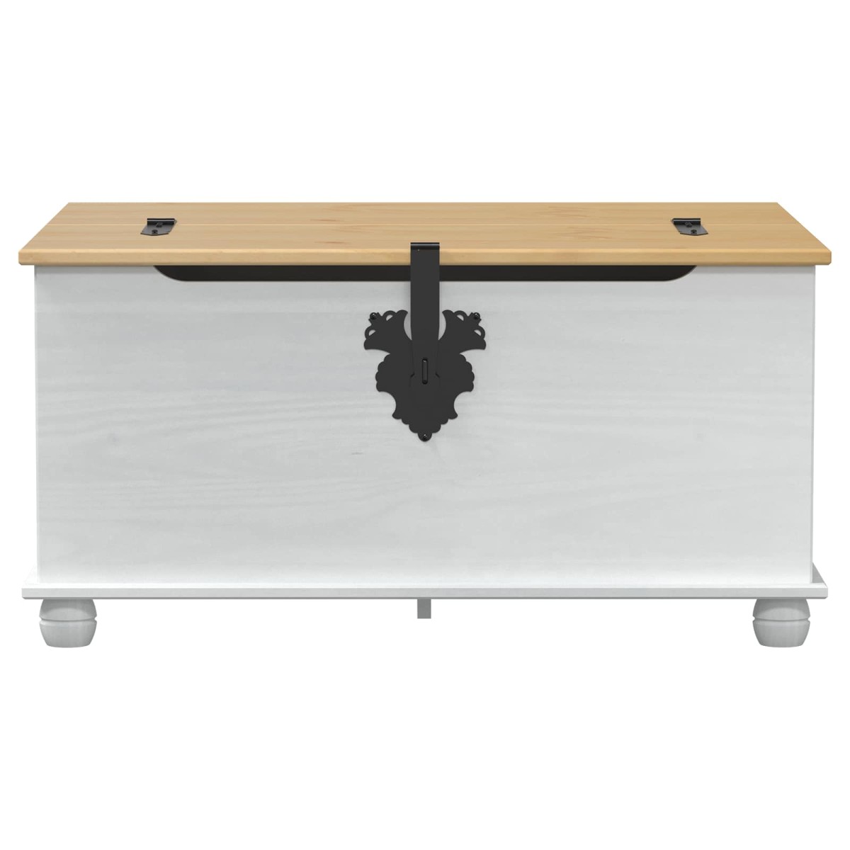vidaXL storage box με ράφι Λευκό 90 x78 x 45 εκ Στερεά ξυλεία πεύκου