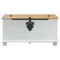vidaXL storage box με ράφι Λευκό 90 x78 x 45 εκ Στερεά ξυλεία πεύκου