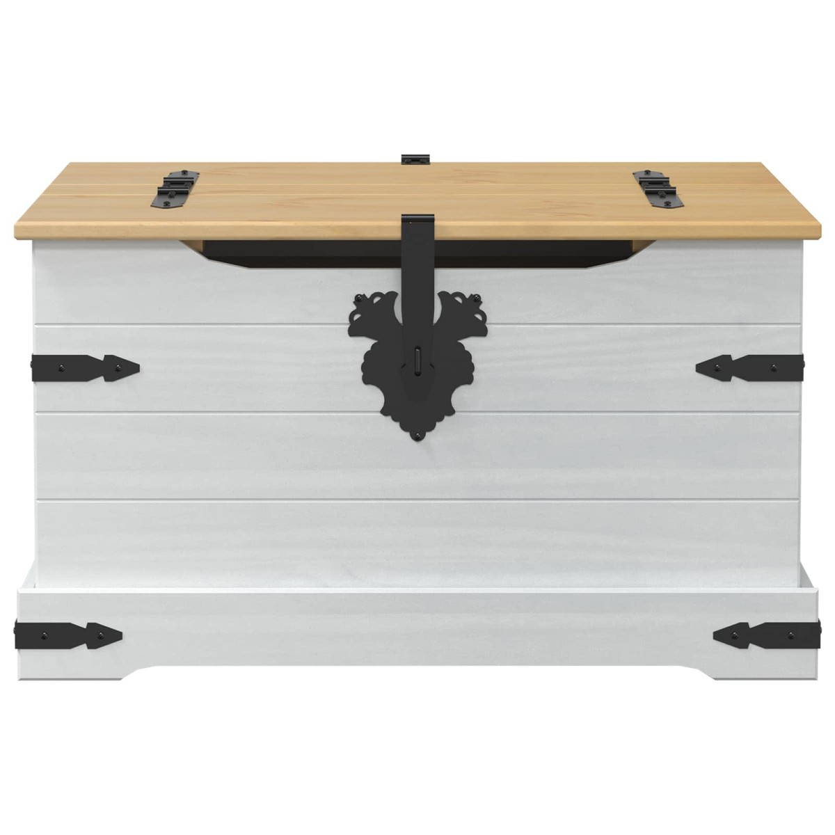 vidaXL storage box με ράφι Λευκό 78 x 78 x 45 εκ. Στερεά ξυλεία πεύκου