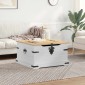 vidaXL storage box με ράφι Λευκό 78 x 78 x 45 εκ. Στερεά ξυλεία πεύκου