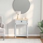 vidaXL Κονσόλα με συρτάρι Λευκό 55 x 35 x 73 εκ Στερεά ξυλεία πεύκου