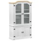 vidaXL Βιτρίνα Λευκό 103.5 x 42 x 180 εκ Στερεά ξυλεία πεύκου