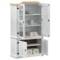 vidaXL Βιτρίνα Λευκό 103.5 x 42 x 180 εκ Στερεά ξυλεία πεύκου