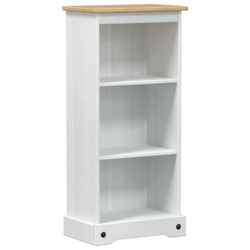 vidaXL Βιβλιοθήκη 46 x 29 x 100 εκ. Στερεά ξυλεία πεύκου Λευκό