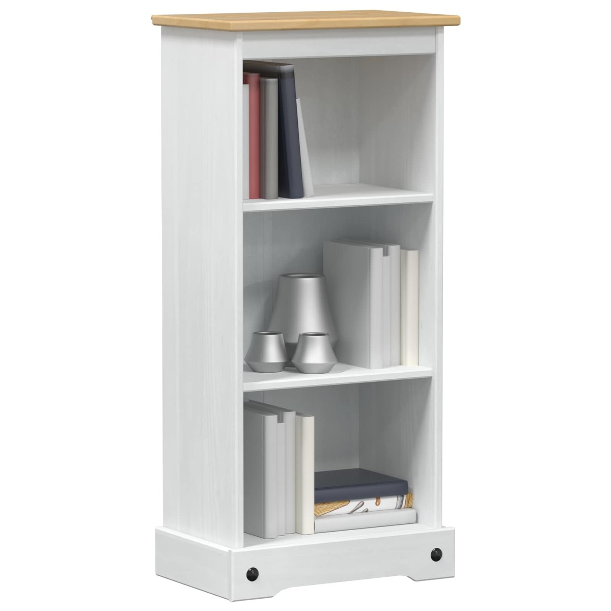 vidaXL Βιβλιοθήκη 46 x 29 x 100 εκ. Στερεά ξυλεία πεύκου Λευκό