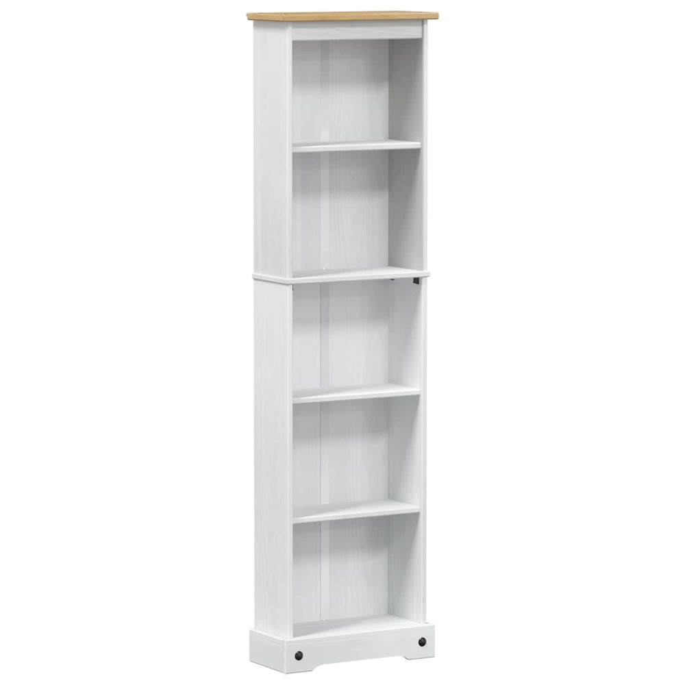 vidaXL Βιβλιοθήκη 46 x 20 x 170 εκ. Στερεά ξυλεία πεύκου Λευκό