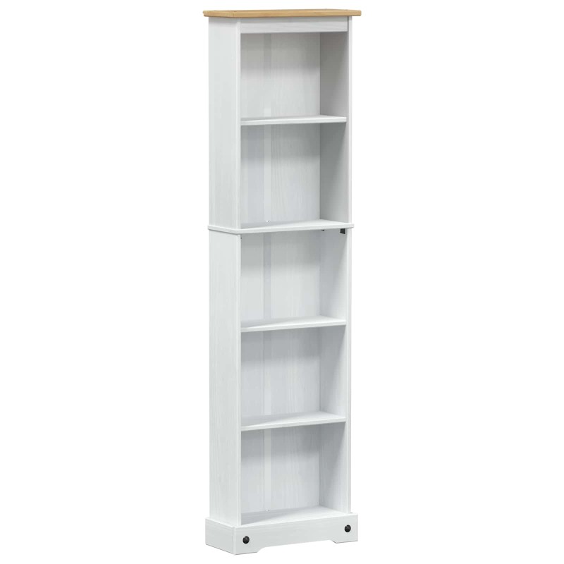 vidaXL Βιβλιοθήκη 46 x 20 x 170 εκ. Στερεά ξυλεία πεύκου Λευκό