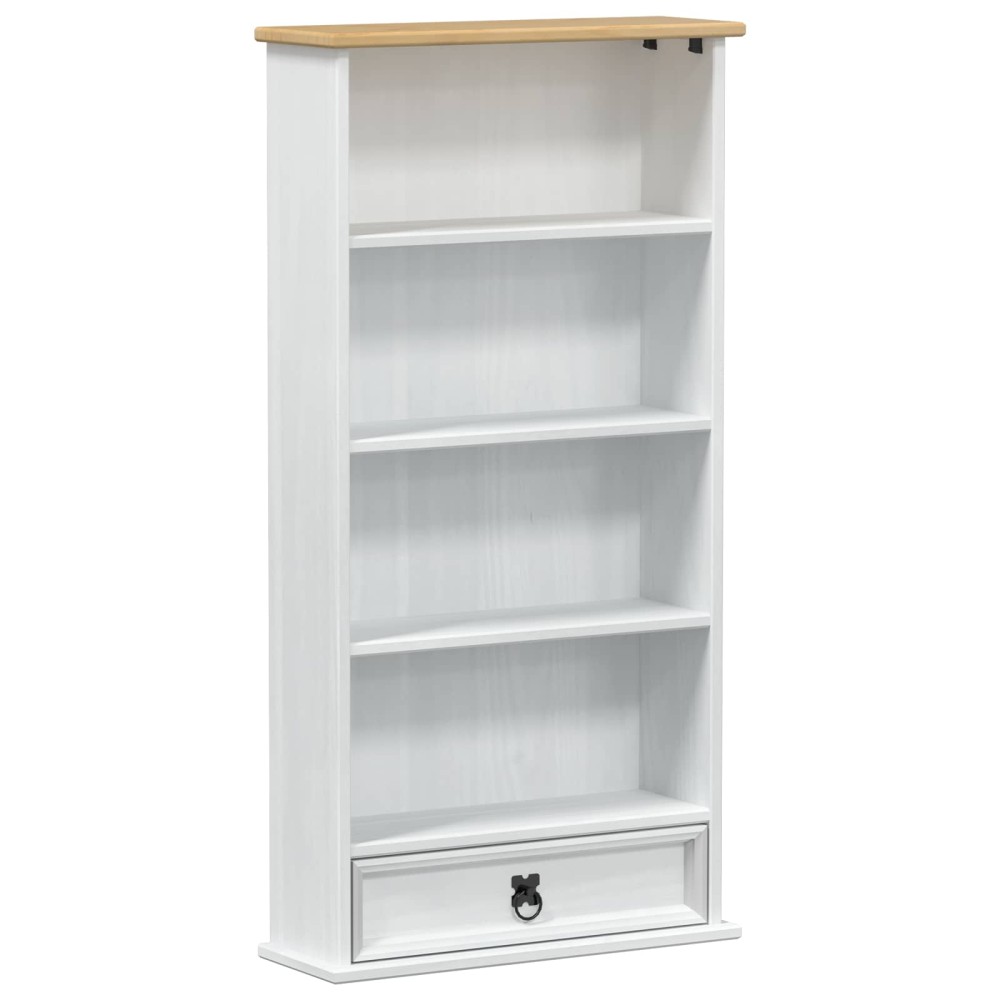 vidaXL Ντουλάπα CD Λευκό 52 x 17.5 x 103 εκ Στερεά ξυλεία πεύκου