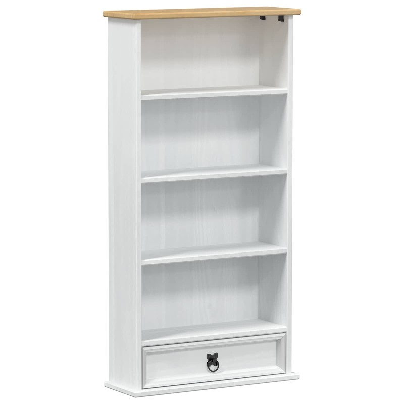 vidaXL Ντουλάπα CD Λευκό 52 x 17.5 x 103 εκ Στερεά ξυλεία πεύκου