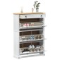 vidaXL Ντουλάπα Παπουτσιών με συρτάρι Corona Λευκό 99 x 32 x 138 εκ