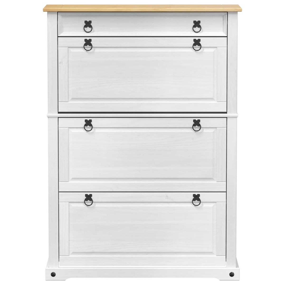vidaXL Ντουλάπα Παπουτσιών με συρτάρι Corona Λευκό 99 x 32 x 138 εκ