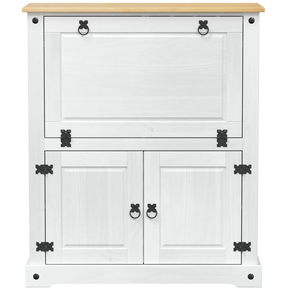 vidaXL Ντουλάπι κρασιού Λευκό 97 x 45 x 114 εκ Στερεά ξυλεία πεύκου
