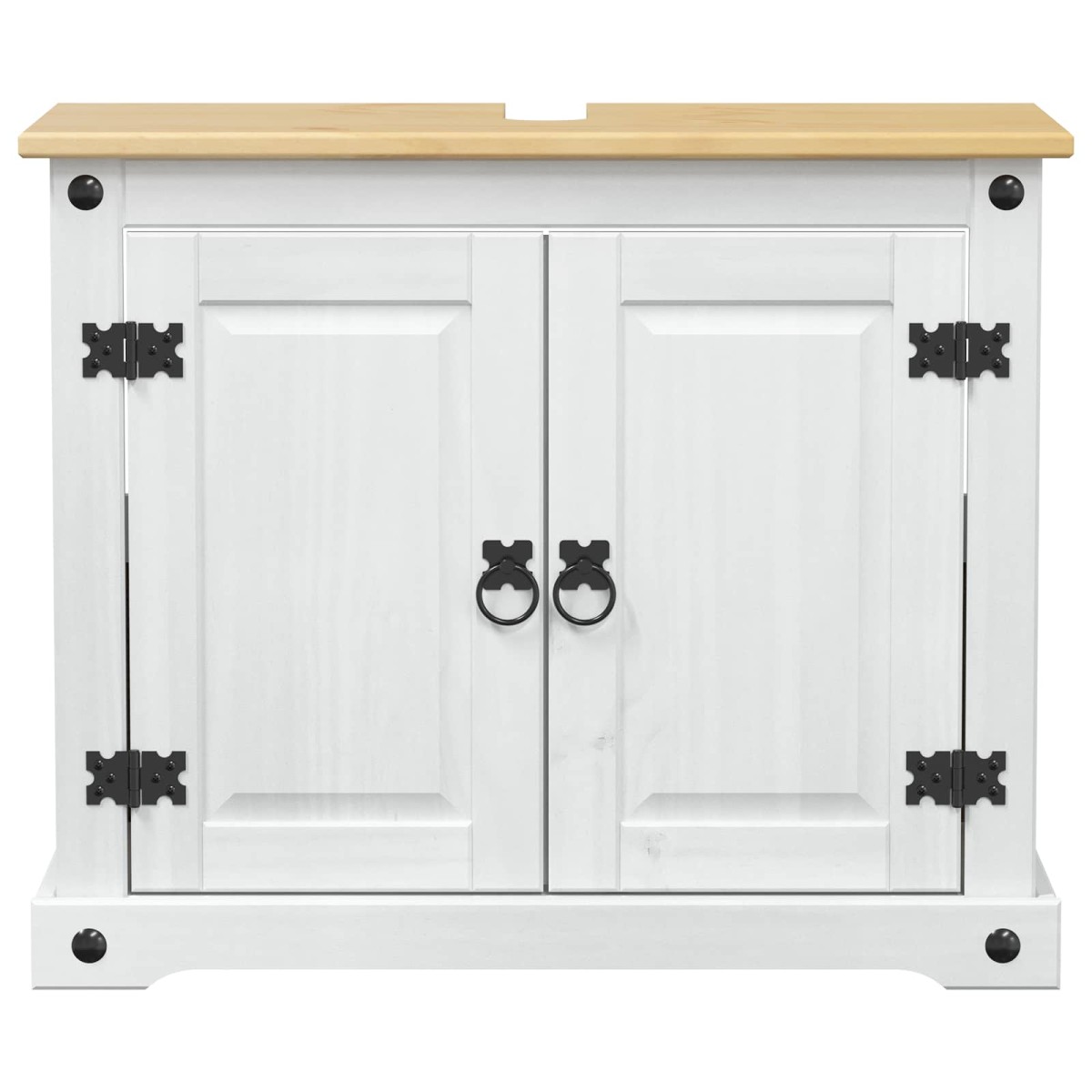 vidaXL Ντουλάπι νιπτήρα Λευκό 73 x 33 x 60 εκ Στερεά ξυλεία πεύκου