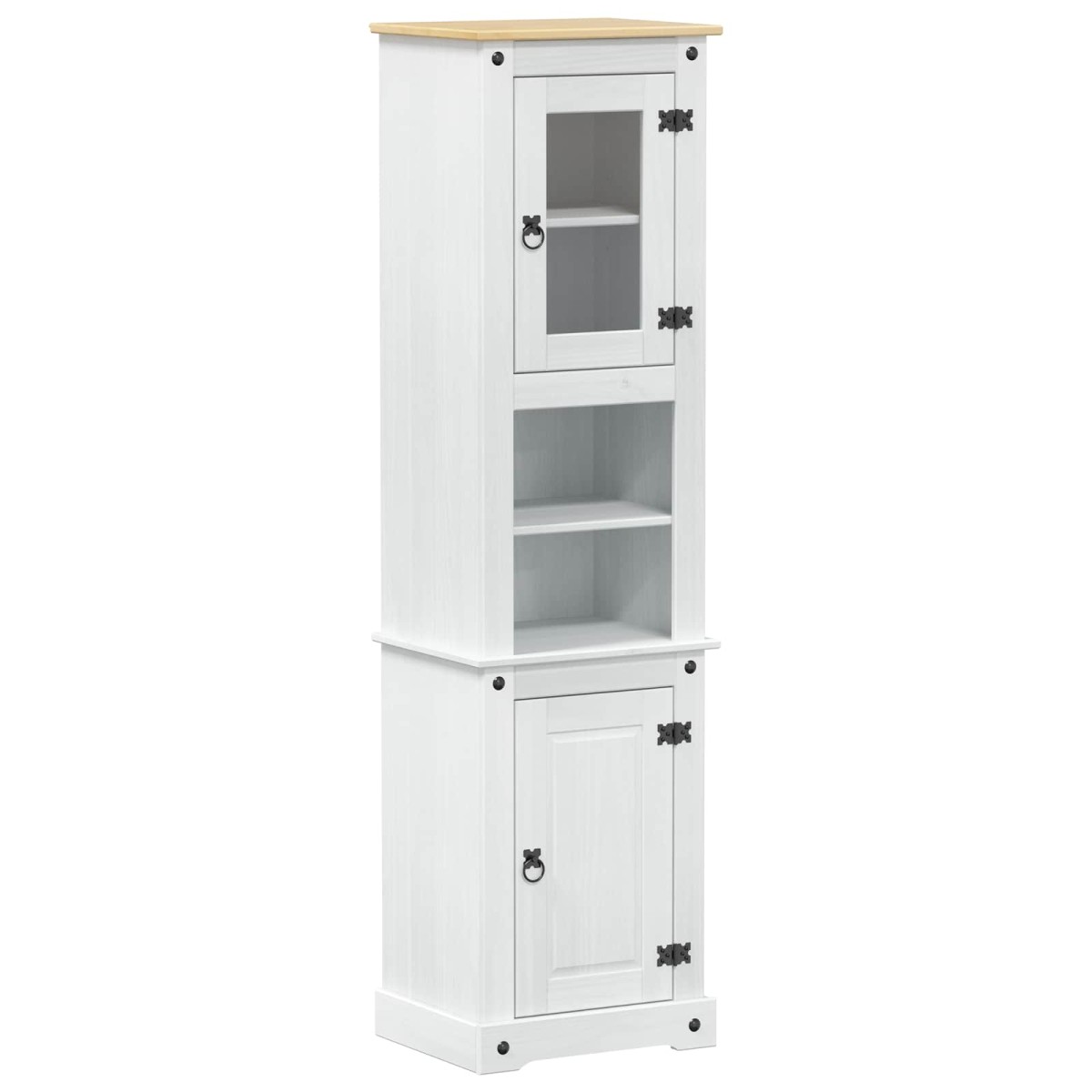 vidaXL Ντουλάπι Μπάνιου Λευκό 50 x 40 x 185 εκ. Στερεά ξυλεία πεύκου