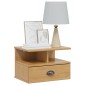 vidaXL Κομοδίνο Επιτοίχιο HILL Μέλι Καφέ 40 x 31 x 27 εκ. Στερεό πεύκο