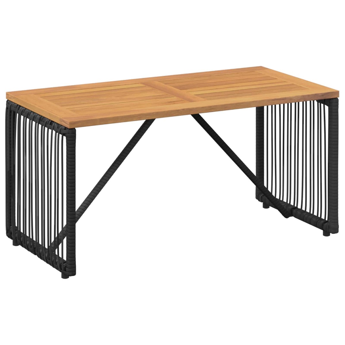 vidaXL Σετ Εξωτερικών Επίπλων με μαξιλάρι 4 pcs Μαύρο και Κρεμ Λευκό