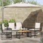 vidaXL Σετ Εξωτερικών Επίπλων με μαξιλάρι 4 pcs Μαύρο και Κρεμ Λευκό