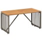 vidaXL Εξωτερικό Τραπέζι Γκρι και Καφέ 80 x 40 x 40 cm συνθετικό ρατάν
