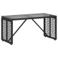 vidaXL Εξωτερικό Τραπέζι Μαύρο 80 x 40 x 40 cm PE Rattan και Γυαλί