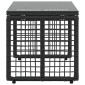 vidaXL Εξωτερικό Τραπέζι Μαύρο 80 x 40 x 40 cm PE Rattan και Γυαλί
