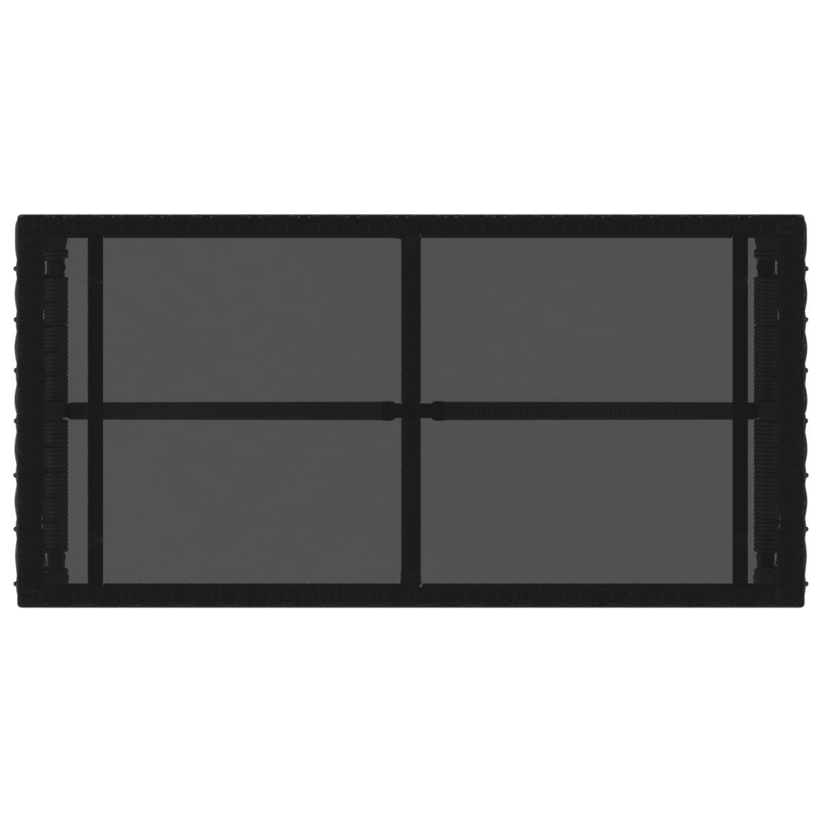 vidaXL Εξωτερικό Τραπέζι Μαύρο 80 x 40 x 40 cm PE Rattan και Γυαλί
