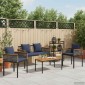 vidaXL Σετ Εξωτερικών Επίπλων Γκρι και Navy Blue συνθετικό ρατάν