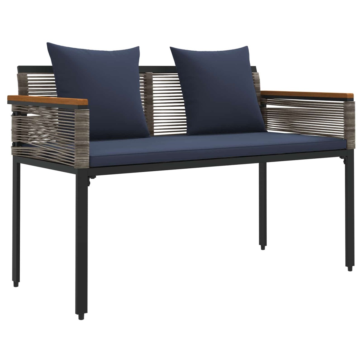 vidaXL Σετ Εξωτερικών Επίπλων Γκρι και Navy Blue συνθετικό ρατάν