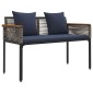 vidaXL Σετ Εξωτερικών Επίπλων Γκρι και Navy Blue συνθετικό ρατάν