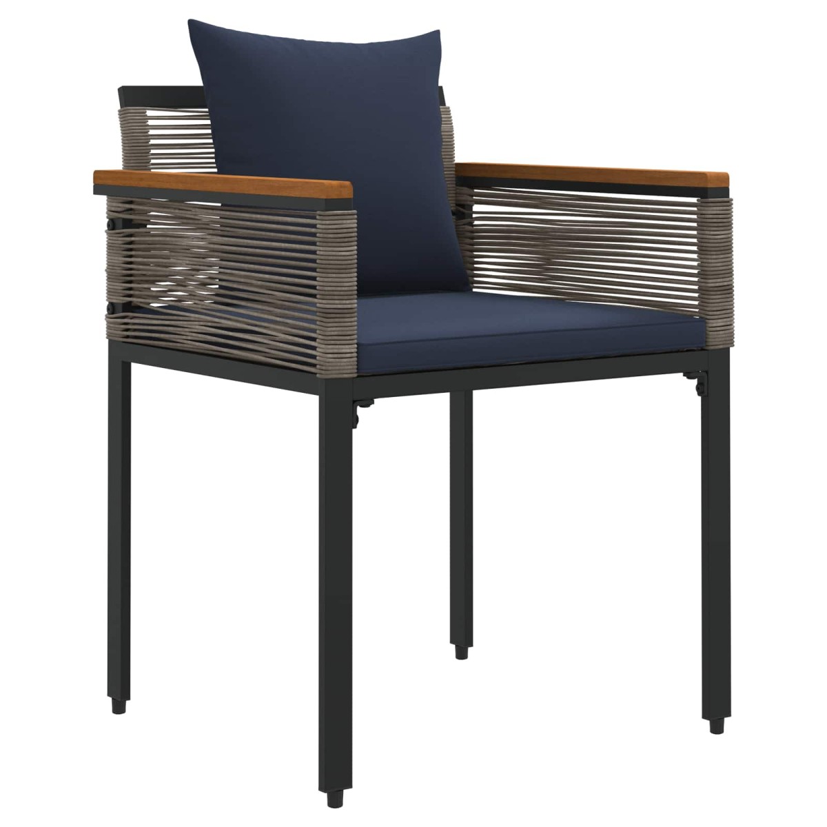 vidaXL Σετ Εξωτερικών Επίπλων Γκρι και Navy Blue συνθετικό ρατάν